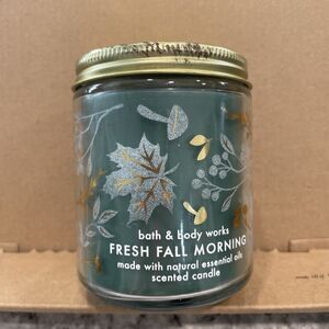 Bath & Body Works FRESH FALL MORNING Scented Mason Candle-7 oz- NEW